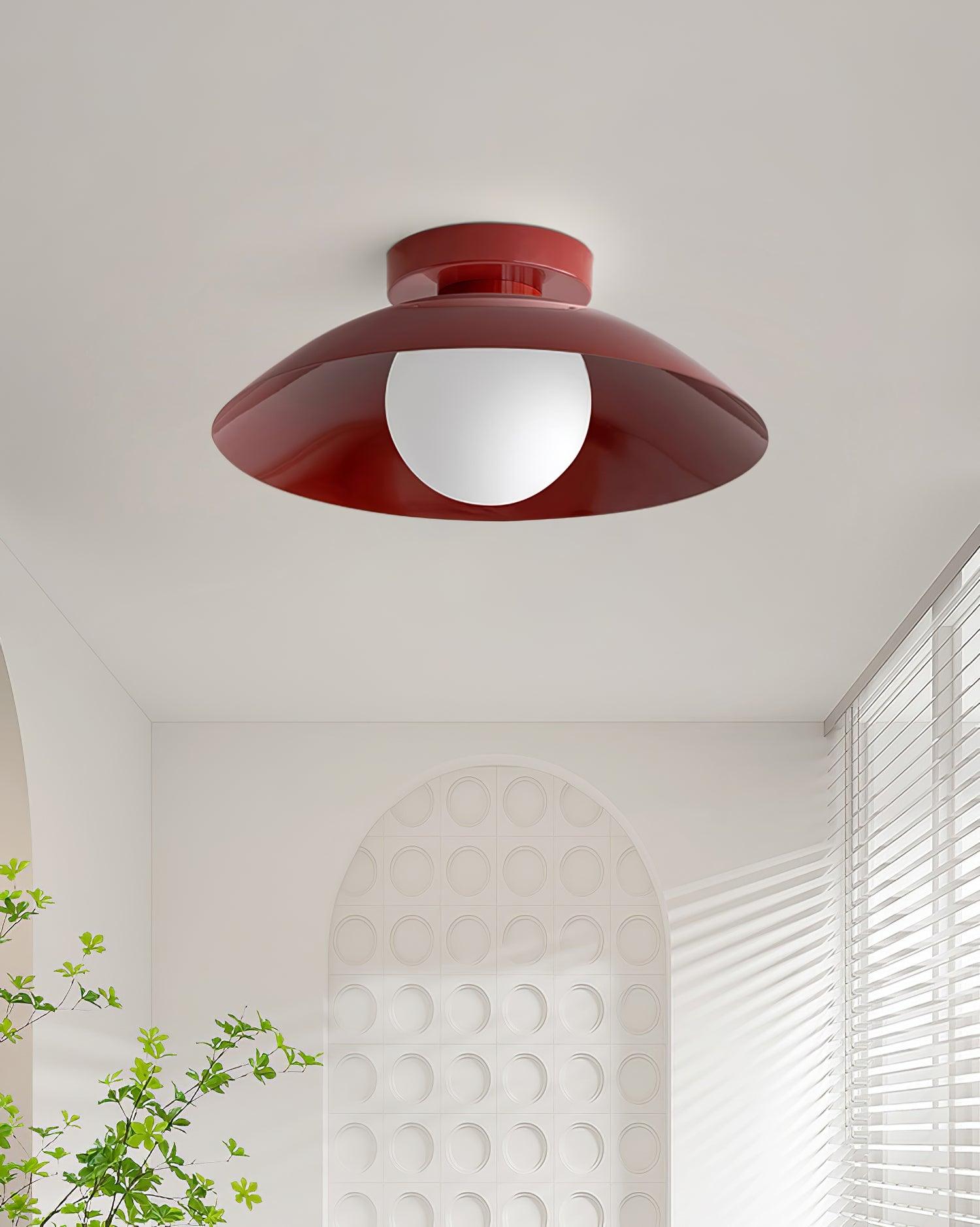 Ceiling Light in Metal Canopy and Glass with Color Options