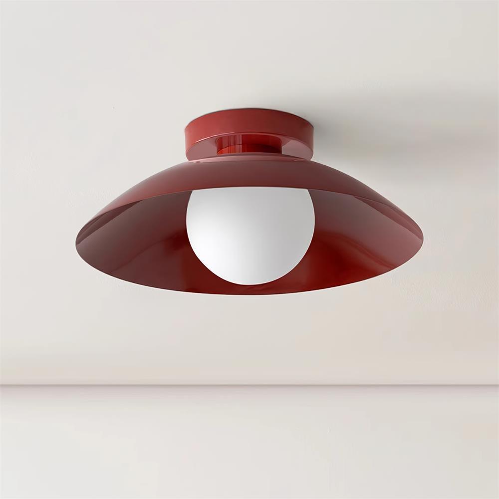 Ceiling Light in Metal Canopy and Glass with Color Options