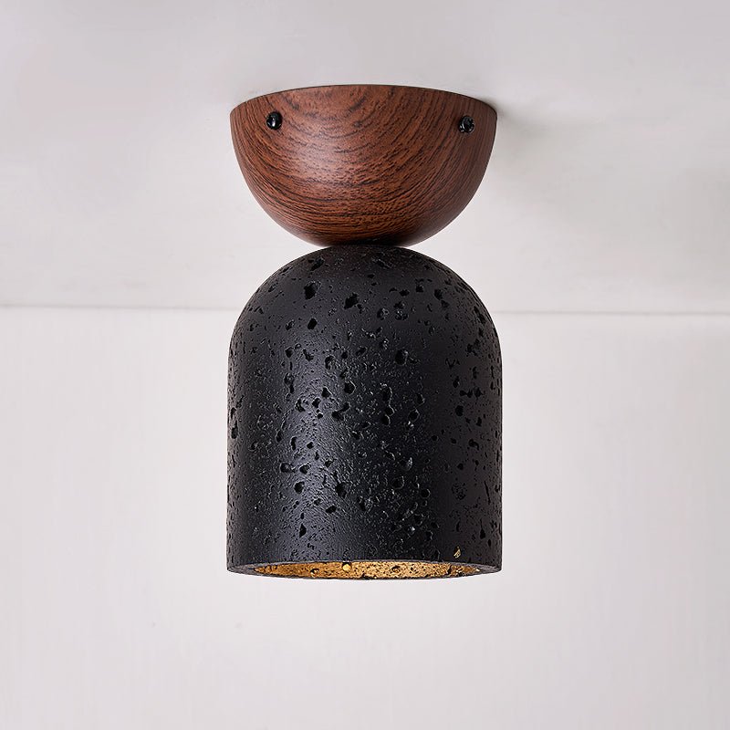 Finn Focused Black Travertine Ceiling Lamp-Neutral Decor