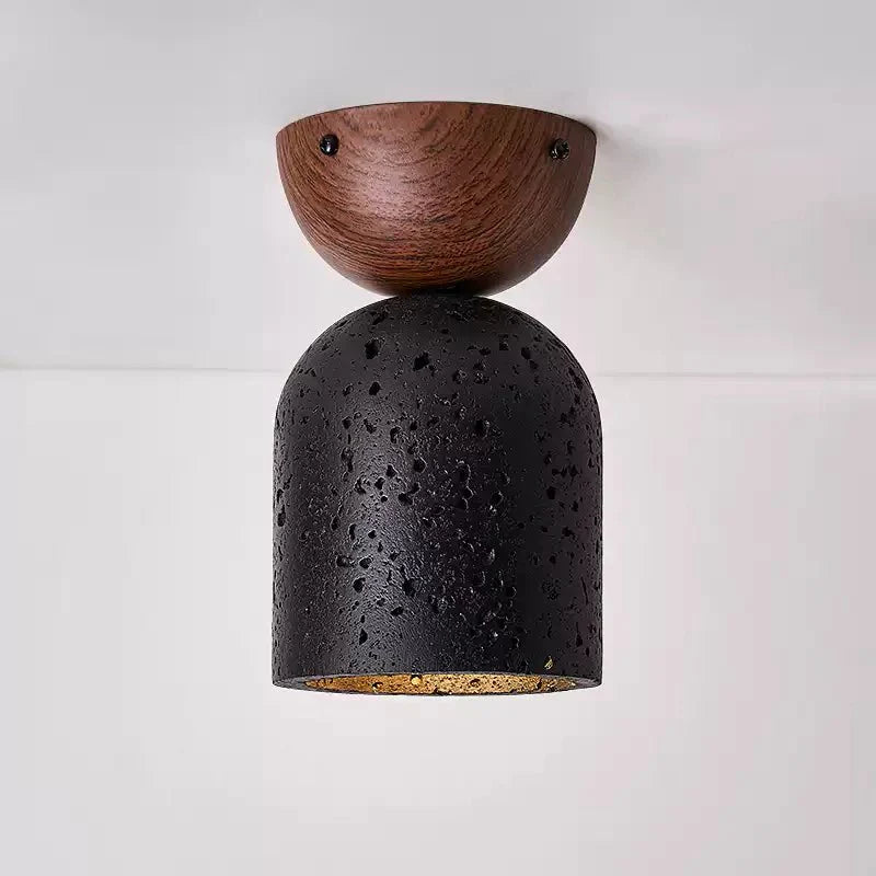 Finn Focused Black Travertine Ceiling Lamp-Neutral Decor