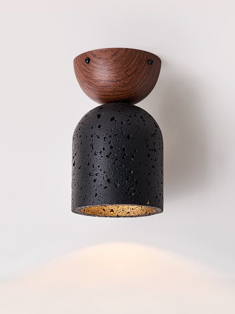Finn Focused Black Travertine Ceiling Lamp-Neutral Decor