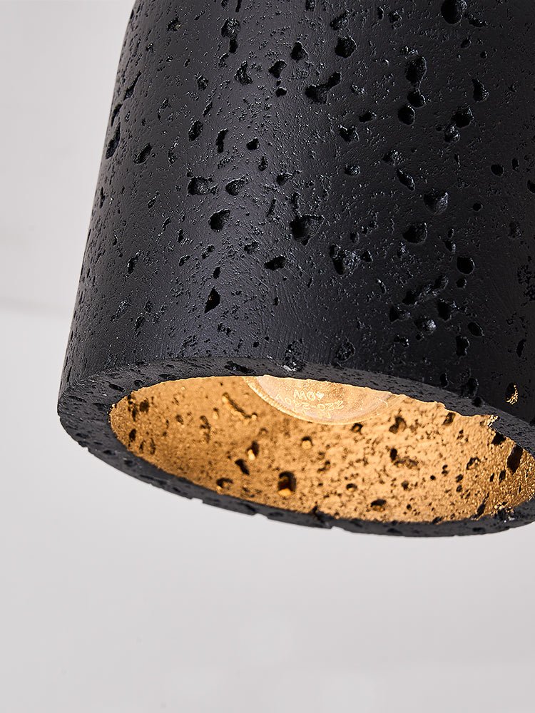Finn Focused Black Travertine Ceiling Lamp-Neutral Decor