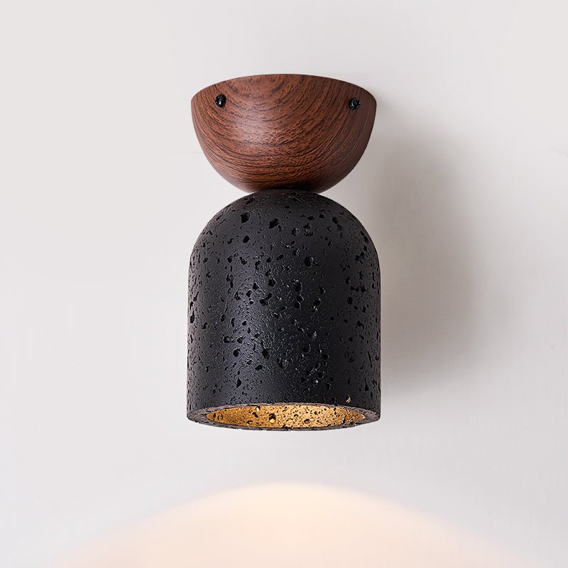 Finn Focused Black Travertine Ceiling Lamp-Neutral Decor
