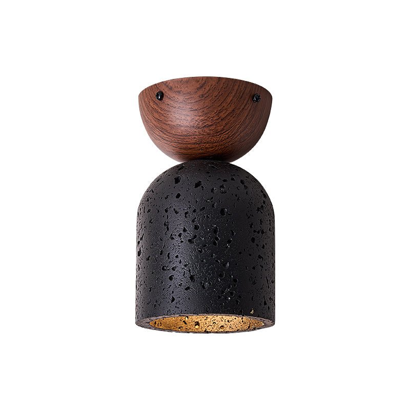 Finn Focused Black Travertine Ceiling Lamp-Neutral Decor