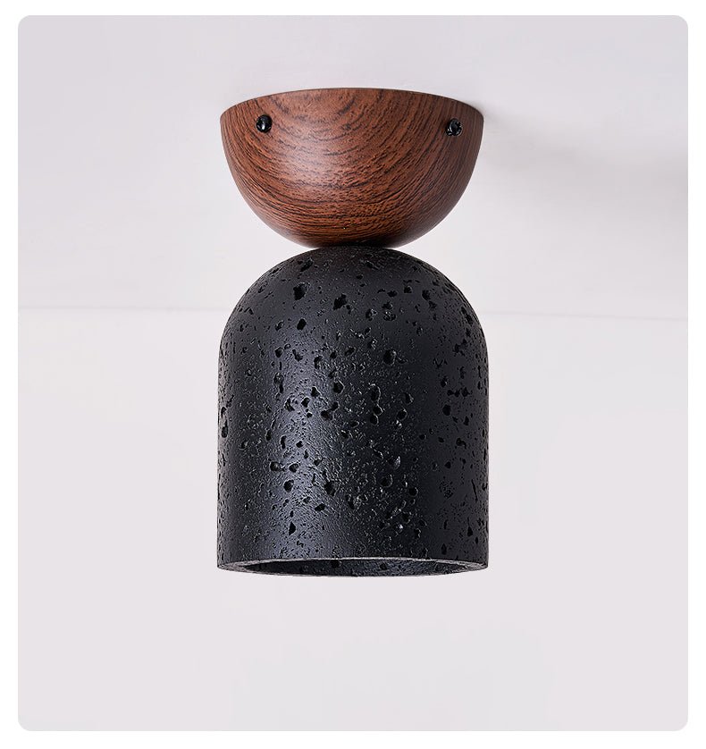 Finn Focused Black Travertine Ceiling Lamp-Neutral Decor