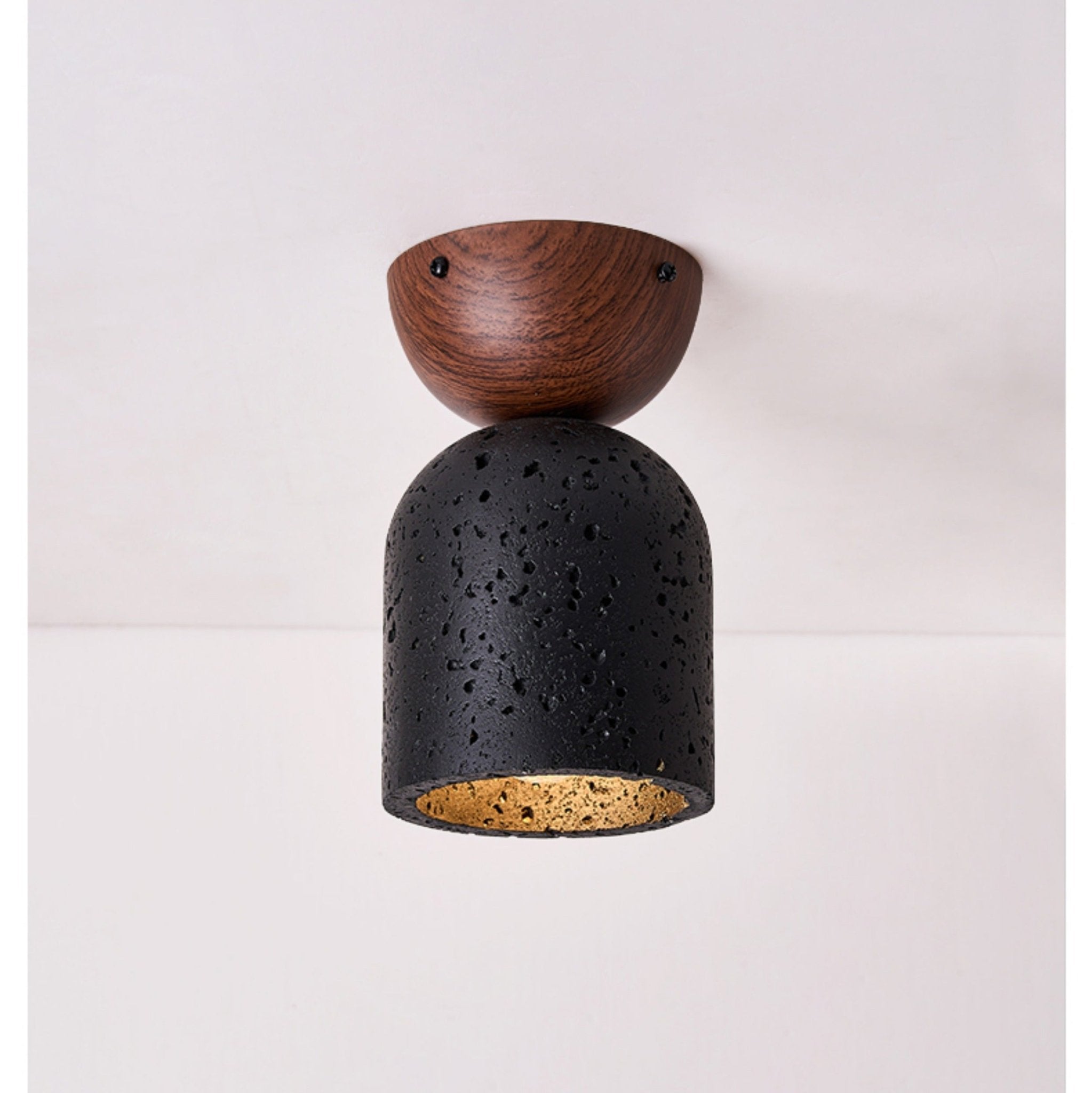 Finn Focused Black Travertine Ceiling Lamp-Neutral Decor