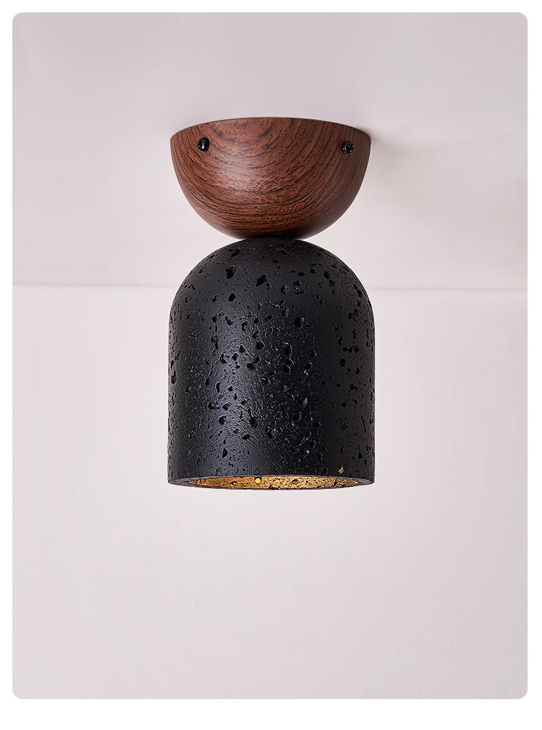 Finn Focused Black Travertine Ceiling Lamp-Neutral Decor
