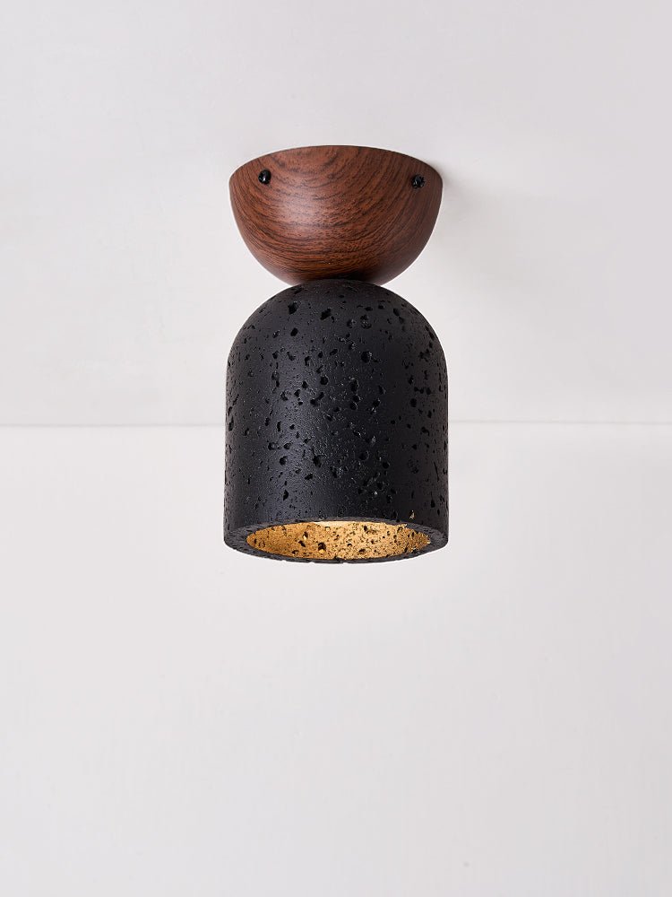 Finn Focused Black Travertine Ceiling Lamp-Neutral Decor