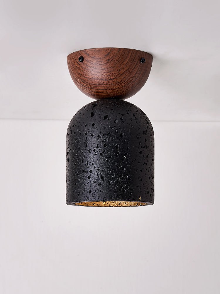 Finn Focused Black Travertine Ceiling Lamp-Neutral Decor