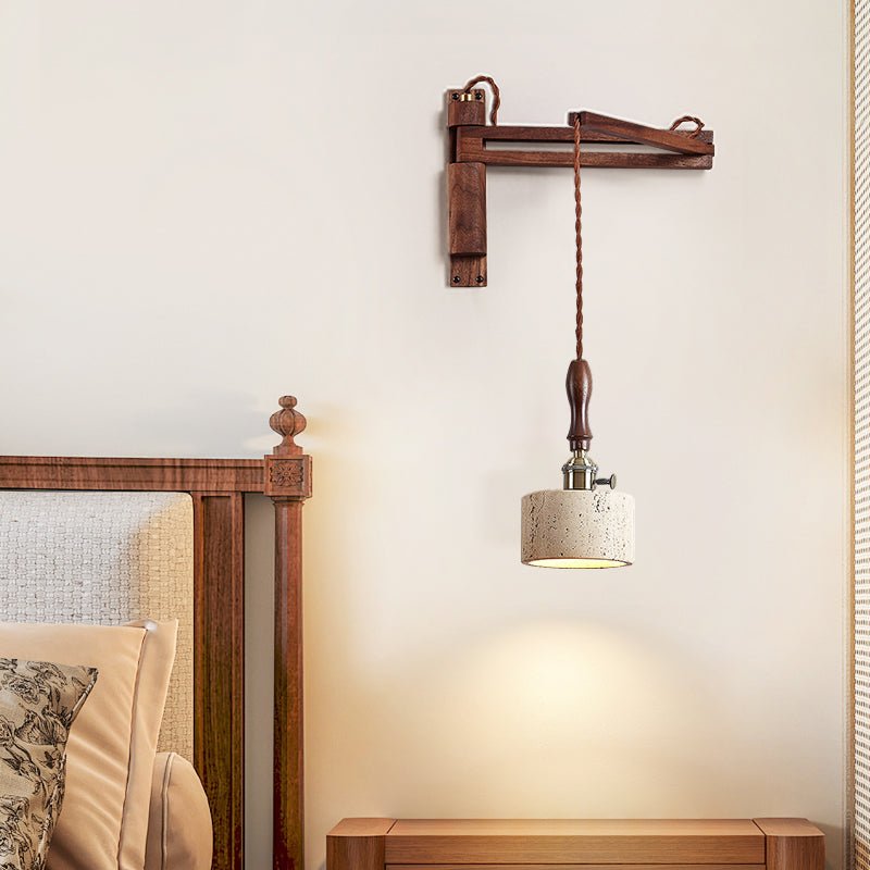 Sven Modern Yellow Travertine Wall Lamp-Neutral Decor