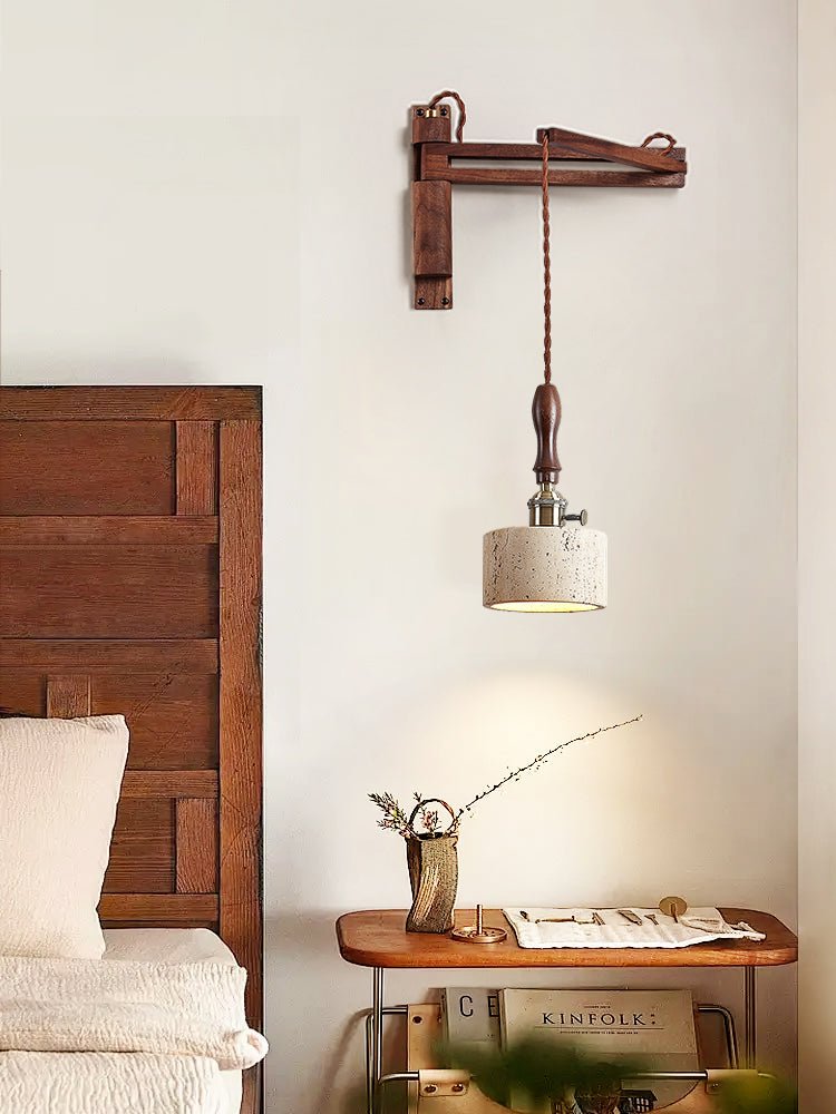 Sven Modern Yellow Travertine Wall Lamp-Neutral Decor