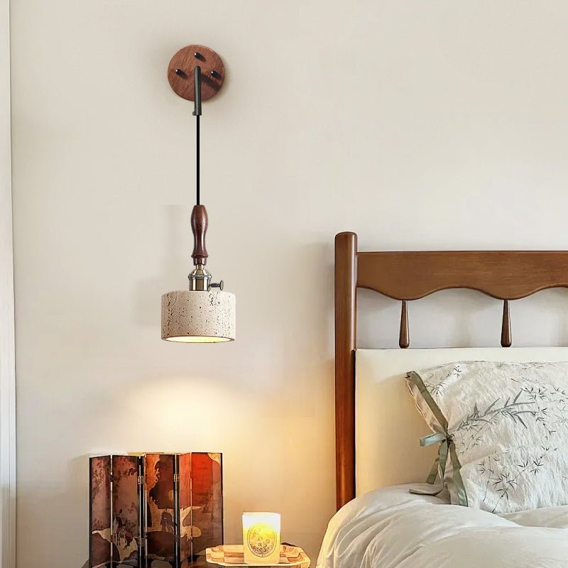Sven Modern Yellow Travertine Wall Lamp-Neutral Decor