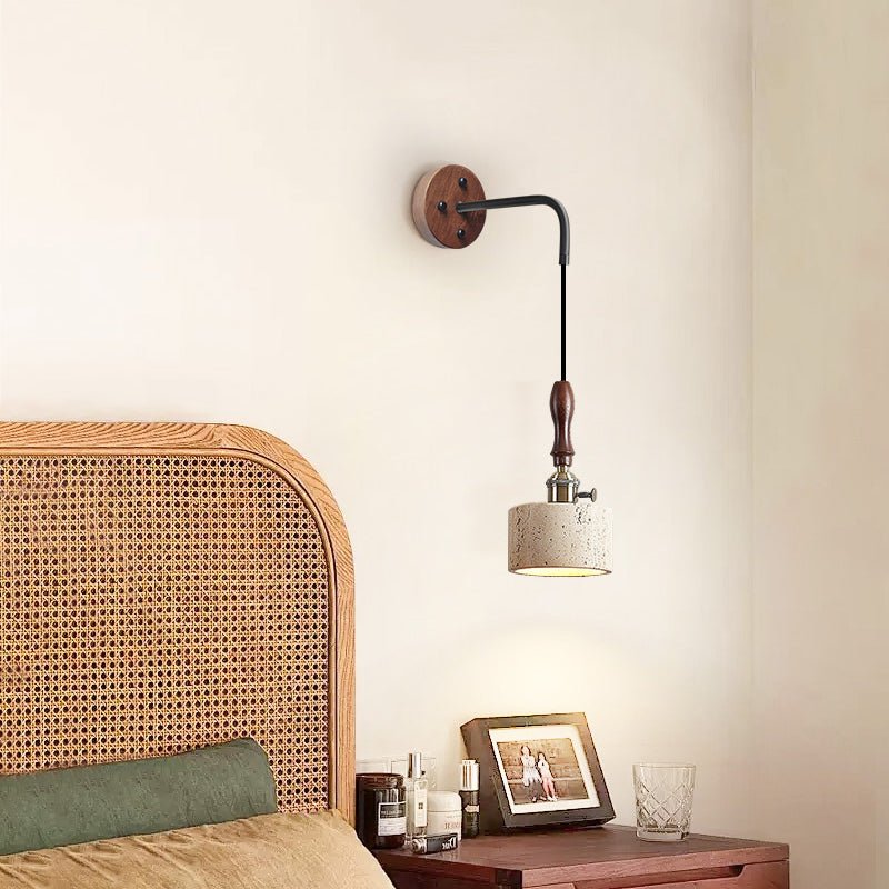 Sven Modern Yellow Travertine Wall Lamp-Neutral Decor
