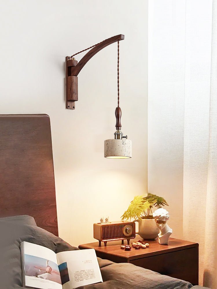 Sven Modern Yellow Travertine Wall Lamp-Neutral Decor