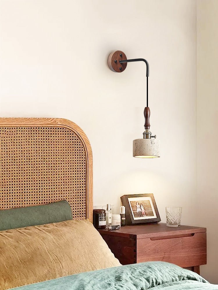 Sven Modern Yellow Travertine Wall Lamp-Neutral Decor