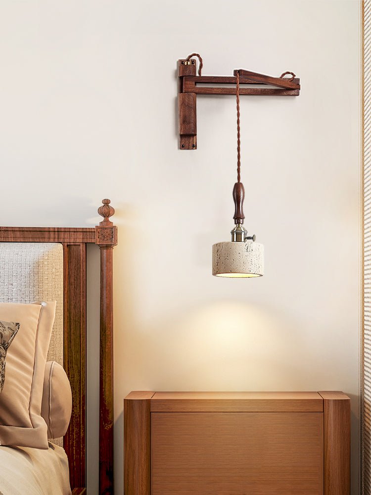 Sven Modern Yellow Travertine Wall Lamp-Neutral Decor