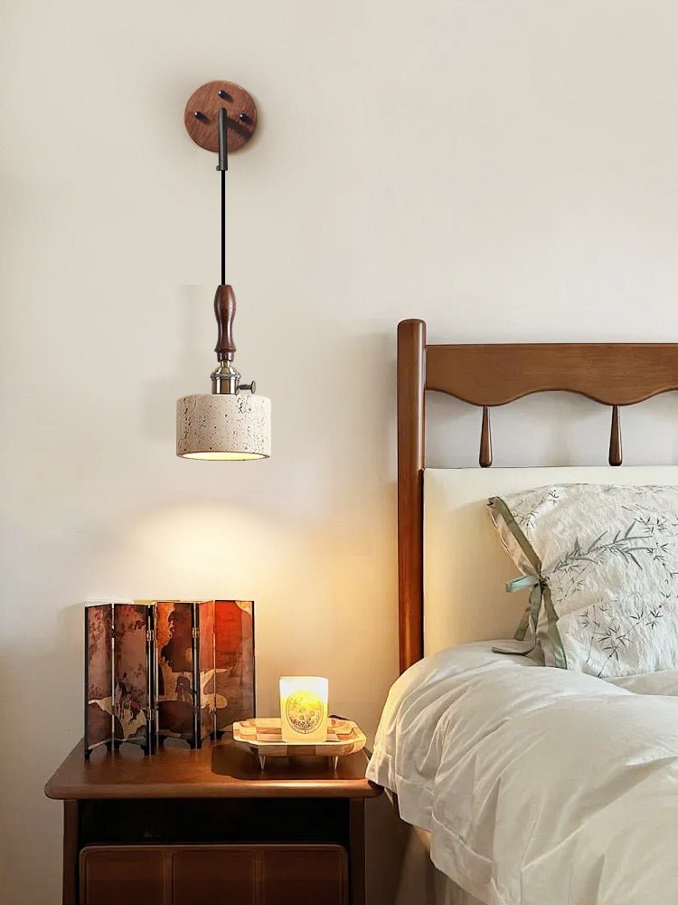 Sven Modern Yellow Travertine Wall Lamp-Neutral Decor