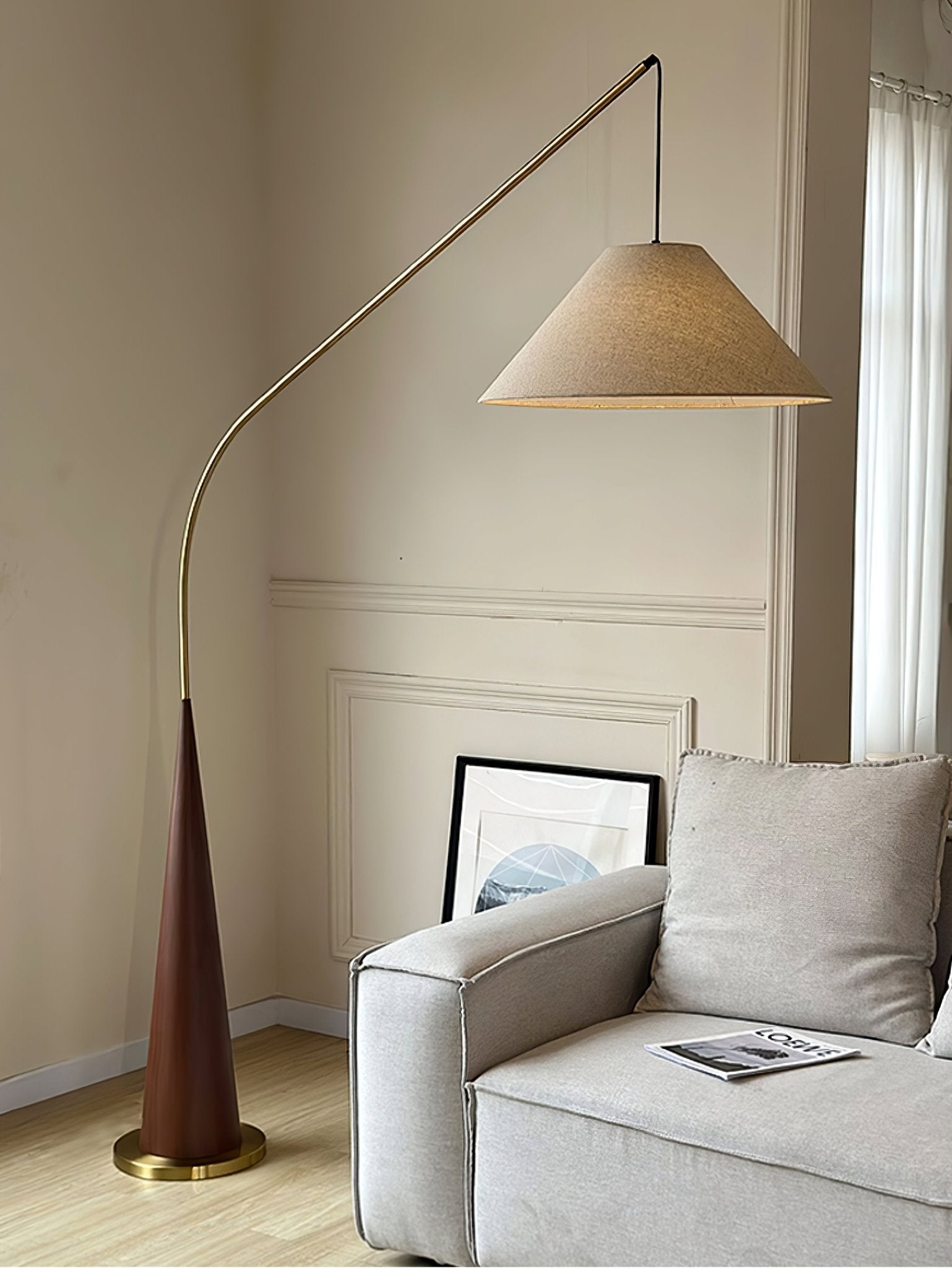 Uriah Minimalist Fabric Floor Lamp-Neutral Decor