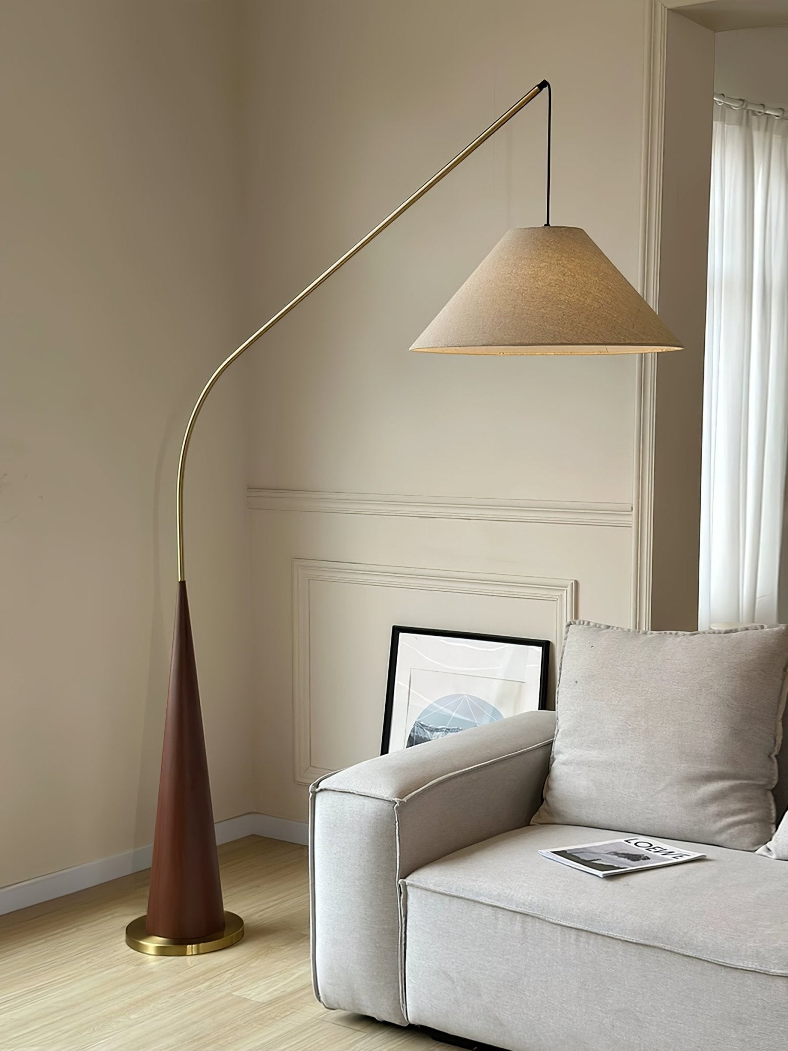 Uriah Minimalist Fabric Floor Lamp-Neutral Decor