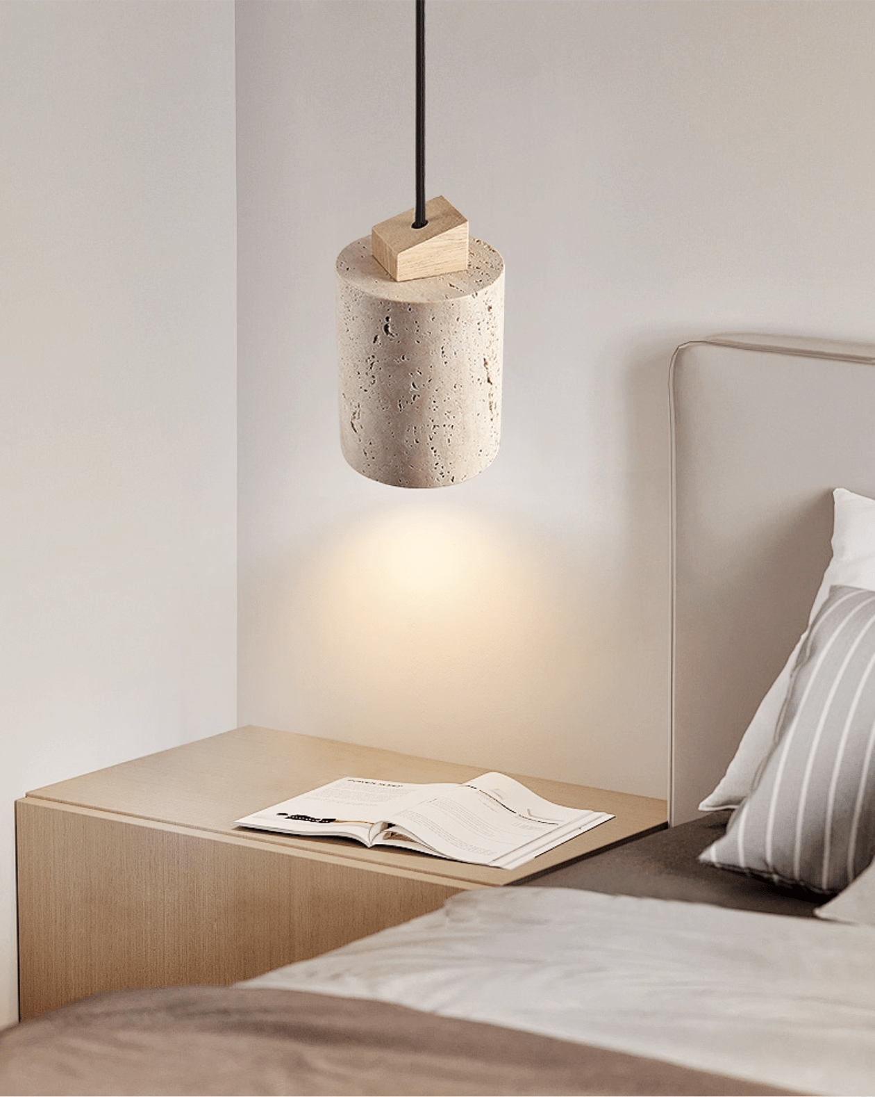Opal Cylinder Pendant Lamp-Neutral Decor