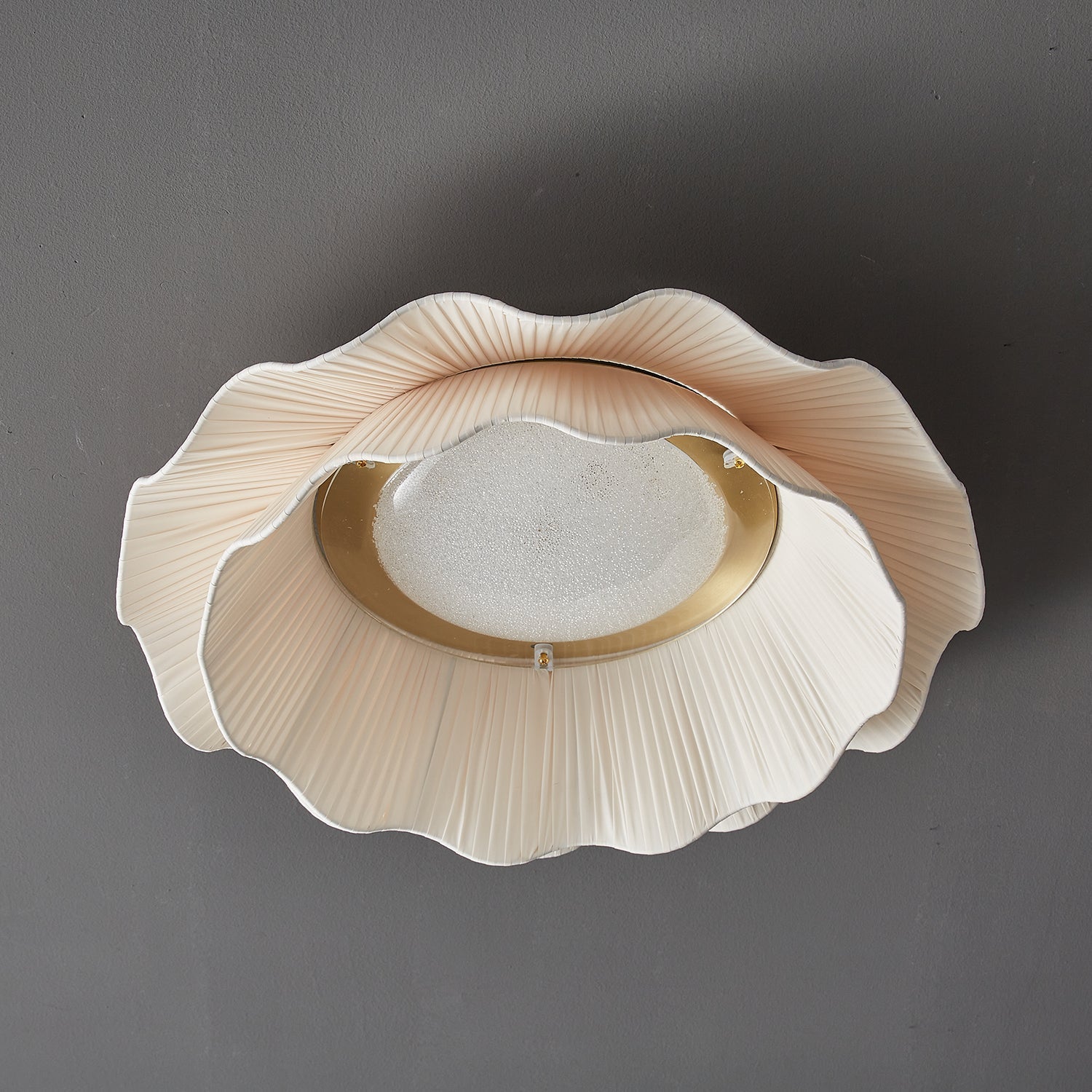 Mylirira Premium Elegance Wave Brass Fabric Ceiling Lamp-Neutral Decor