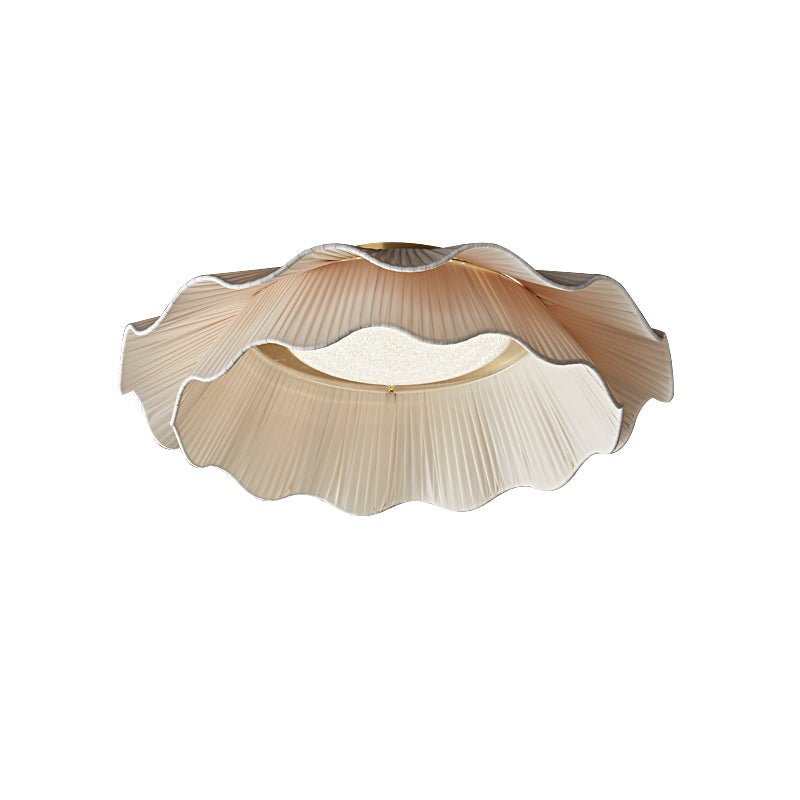 Mylirira Premium Elegance Wave Brass Fabric Ceiling Lamp-Neutral Decor