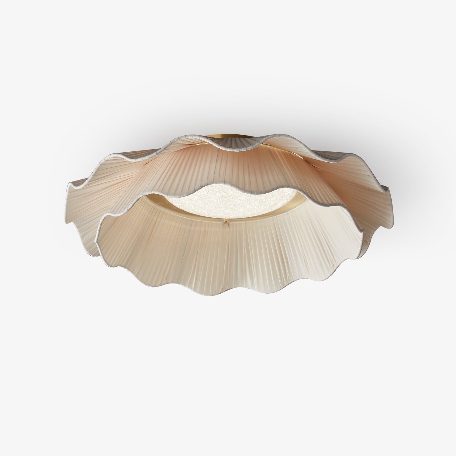 Mylirira Premium Elegance Wave Brass Fabric Ceiling Lamp-Neutral Decor