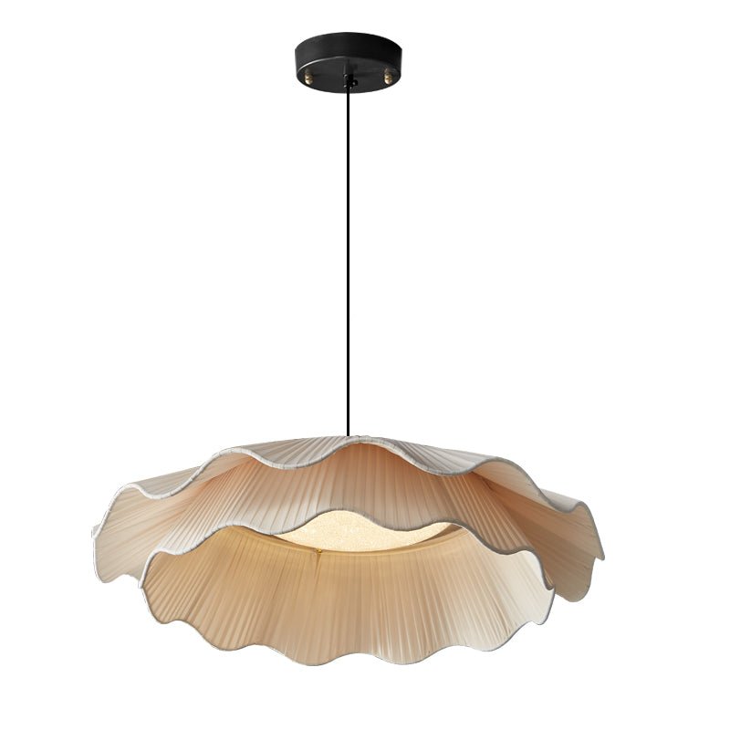 Ellorel Elegance Wave Brass Fabric Pendant Lamp-Neutral Decor