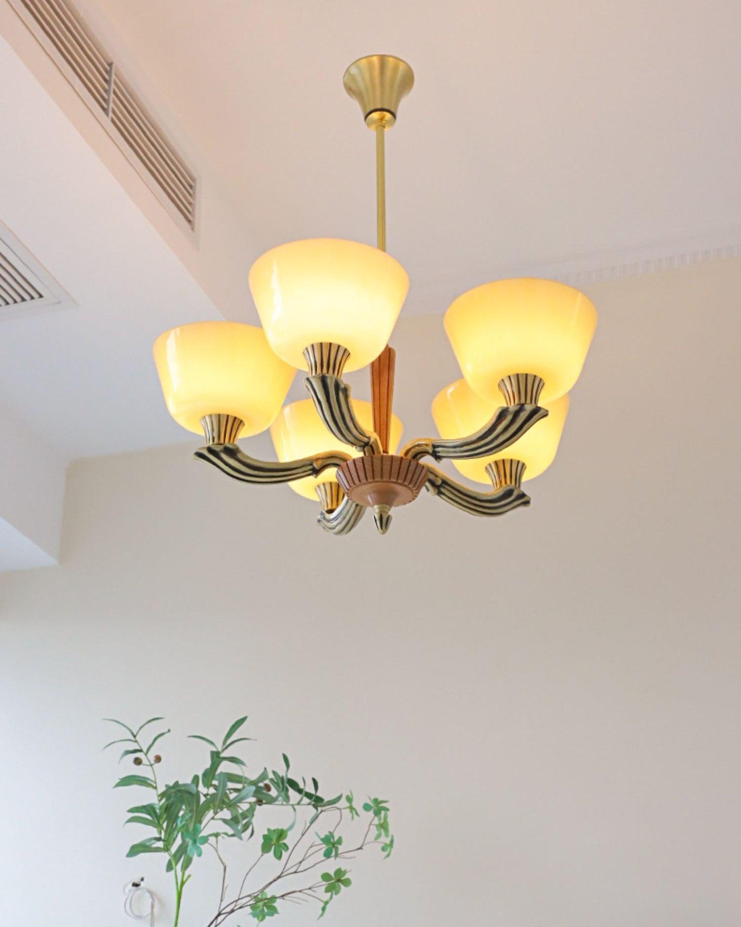 Rolvin Chandelier Flared Shade Vintage-Neutral Decor