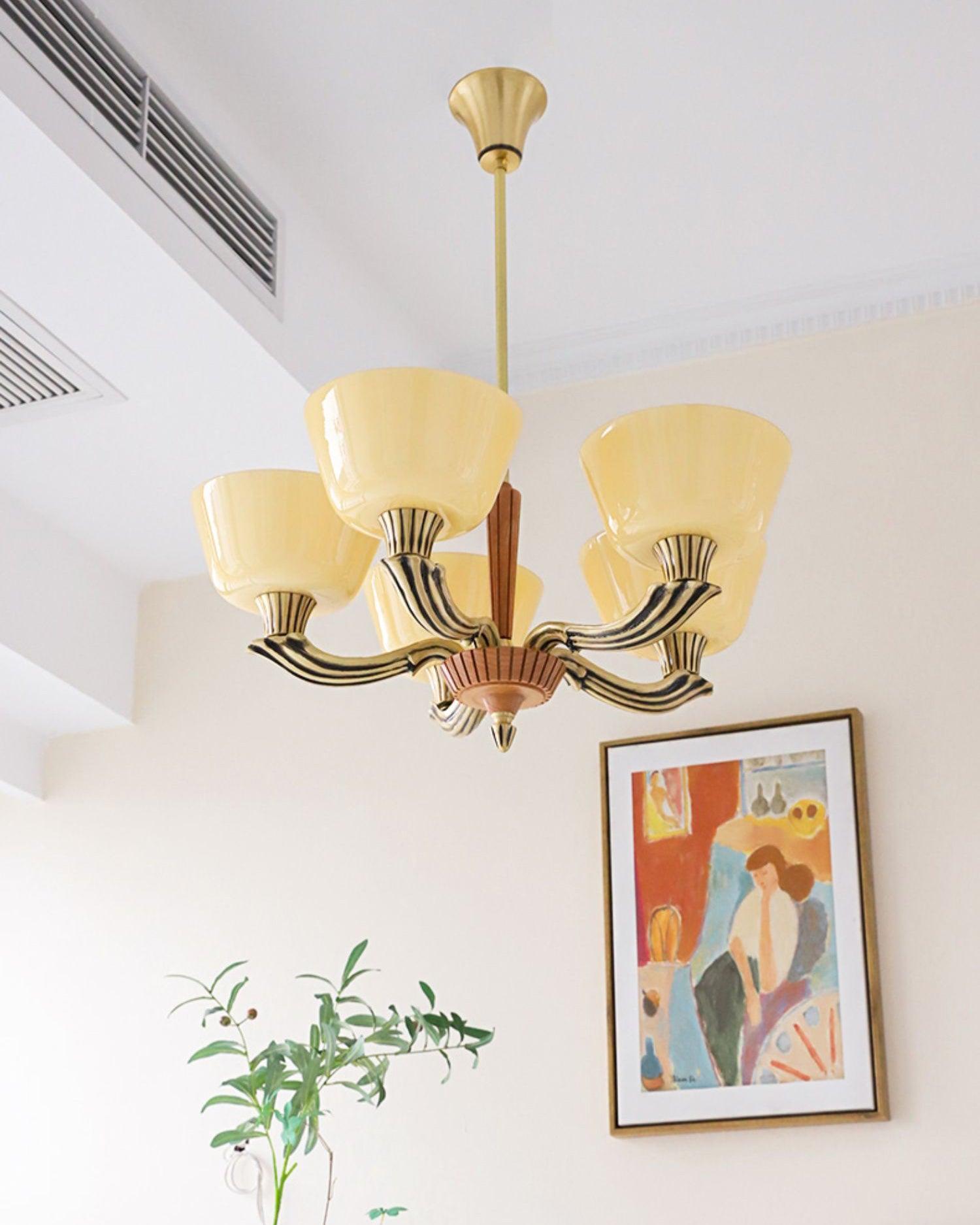 Rolvin Chandelier Flared Shade Vintage-Neutral Decor