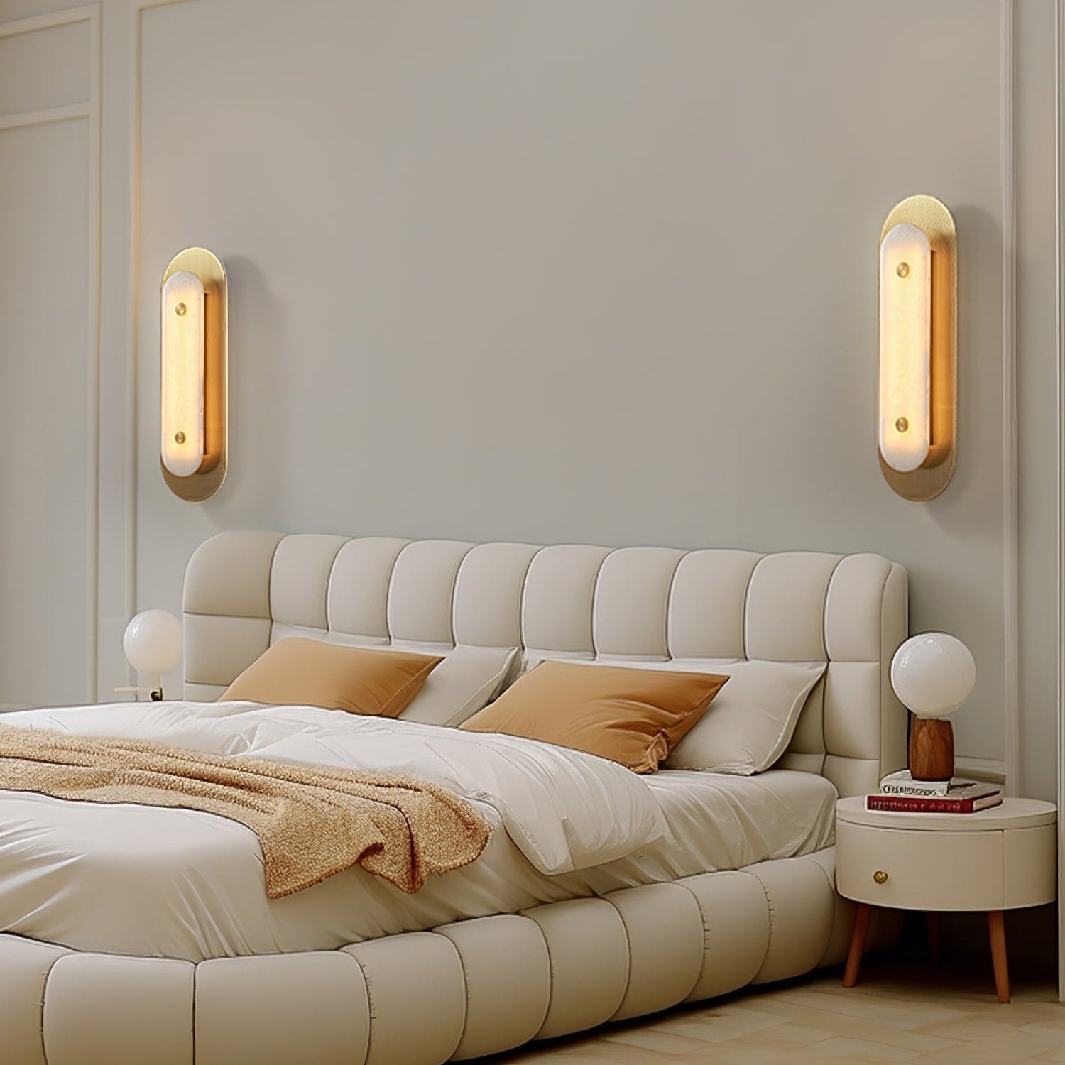Celaeeth Oval Alabaster Wall Light-Neutral Decor