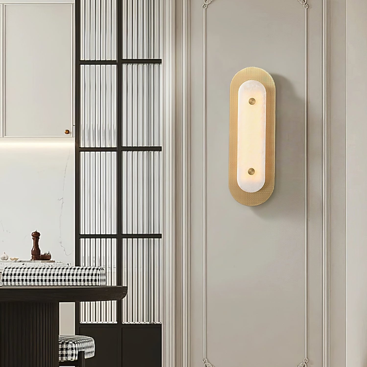 Celaeeth Oval Alabaster Wall Light-Neutral Decor