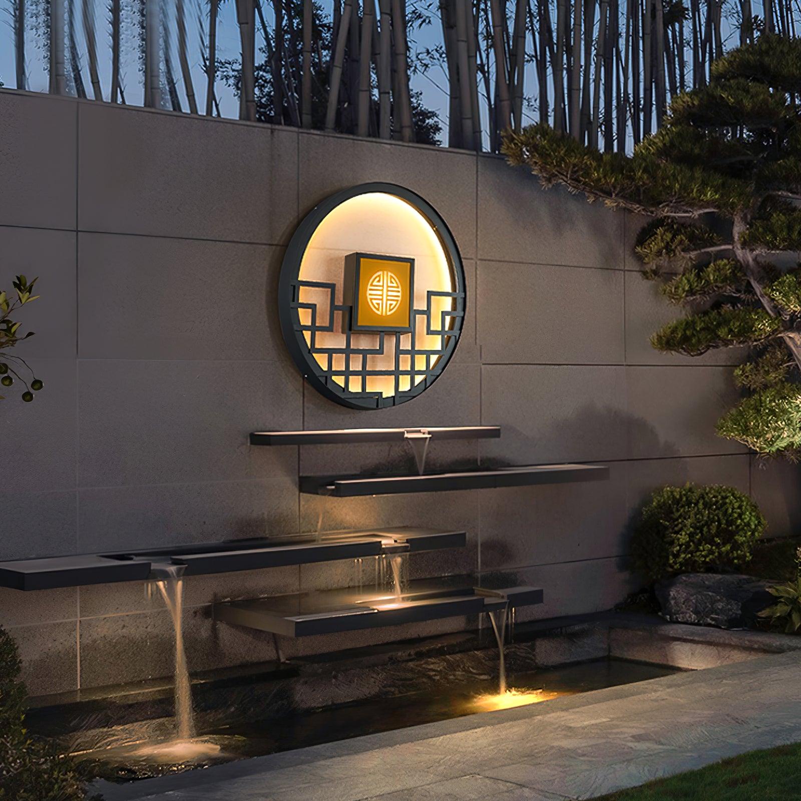 Alzoror Nordic Art Round Outdoor Wall Light-Neutral Decor