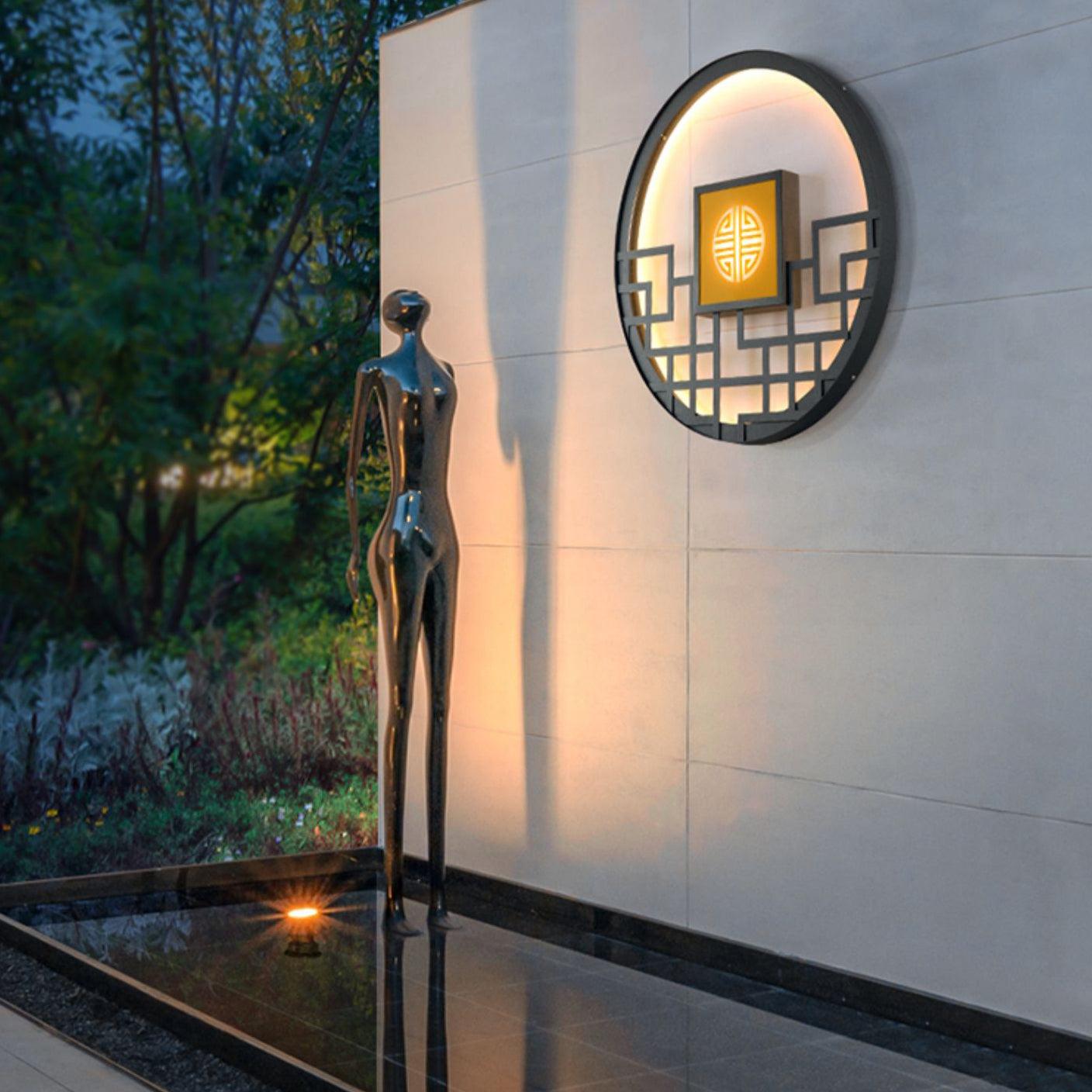 Alzoror Nordic Art Round Outdoor Wall Light-Neutral Decor