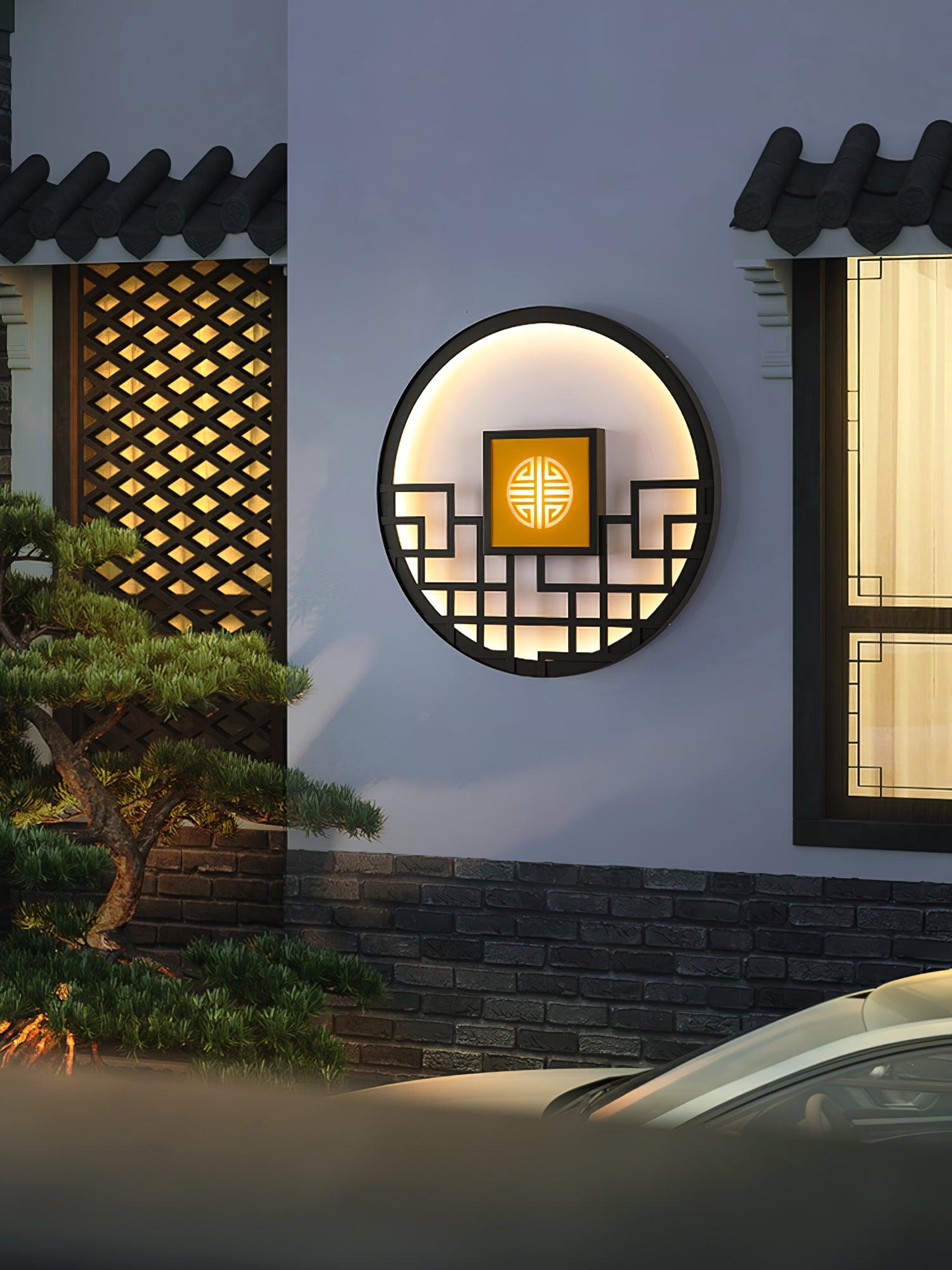 Alzoror Nordic Art Round Outdoor Wall Light-Neutral Decor