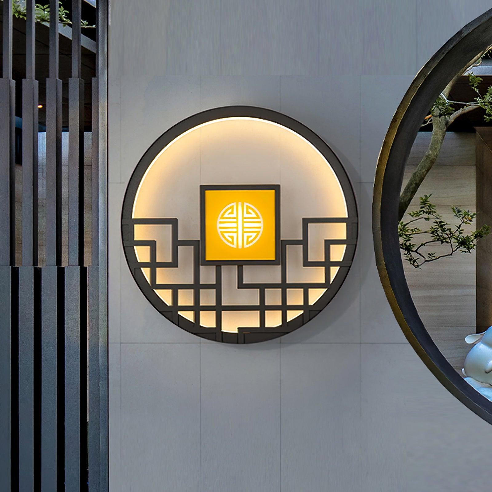 Alzoror Nordic Art Round Outdoor Wall Light-Neutral Decor