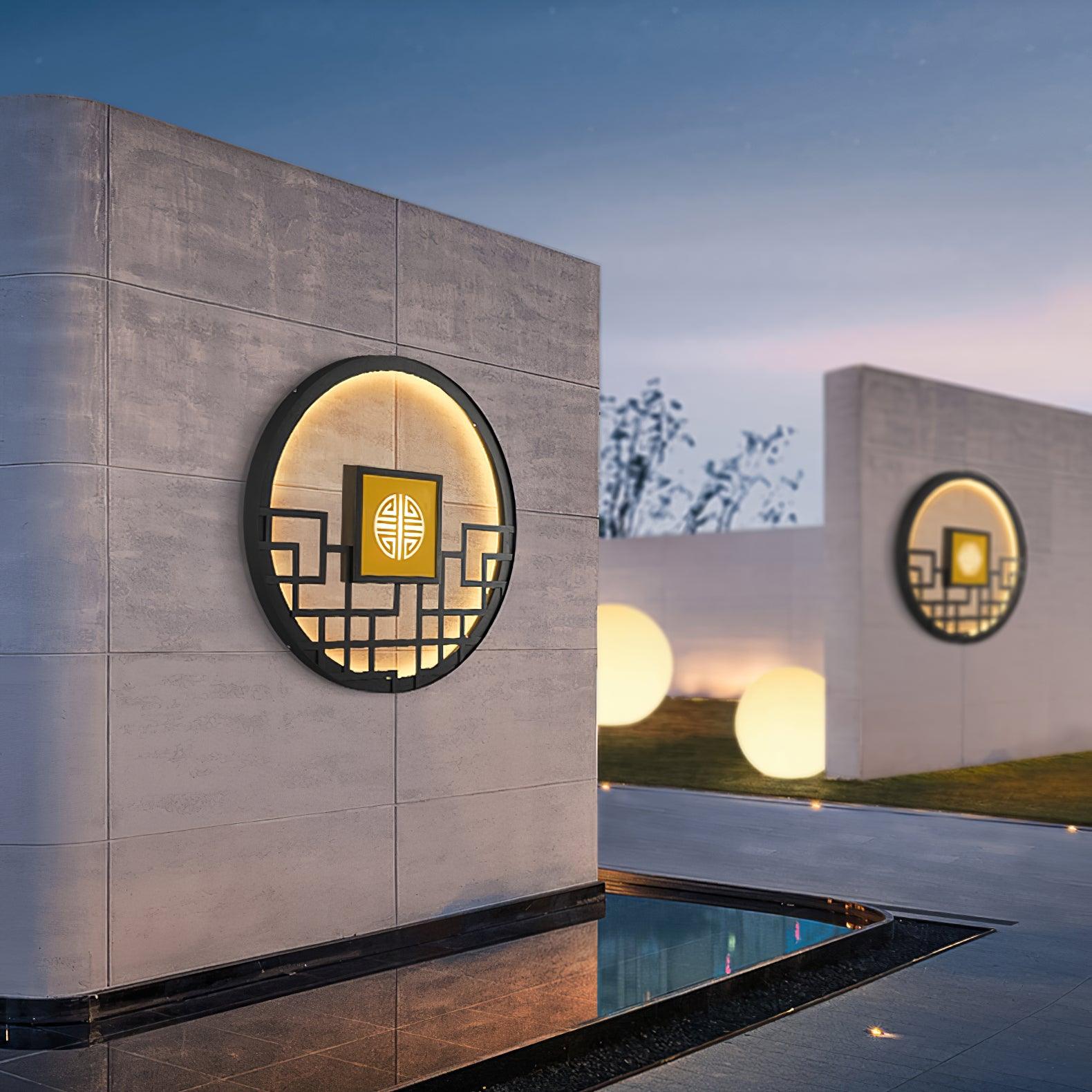 Alzoror Nordic Art Round Outdoor Wall Light-Neutral Decor