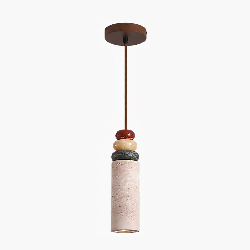 Auron Pendant Lamp Yellow travertine Marble-Neutral Decor