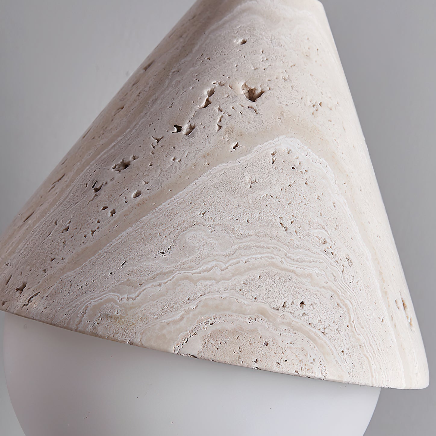 Novenq Cone Hemisphere Travertine Pendant Light-Neutral Decor
