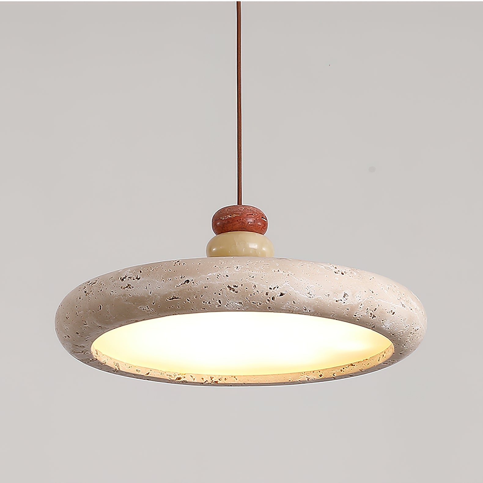 Auron Pendant Lamp Yellow travertine Marble-Neutral Decor