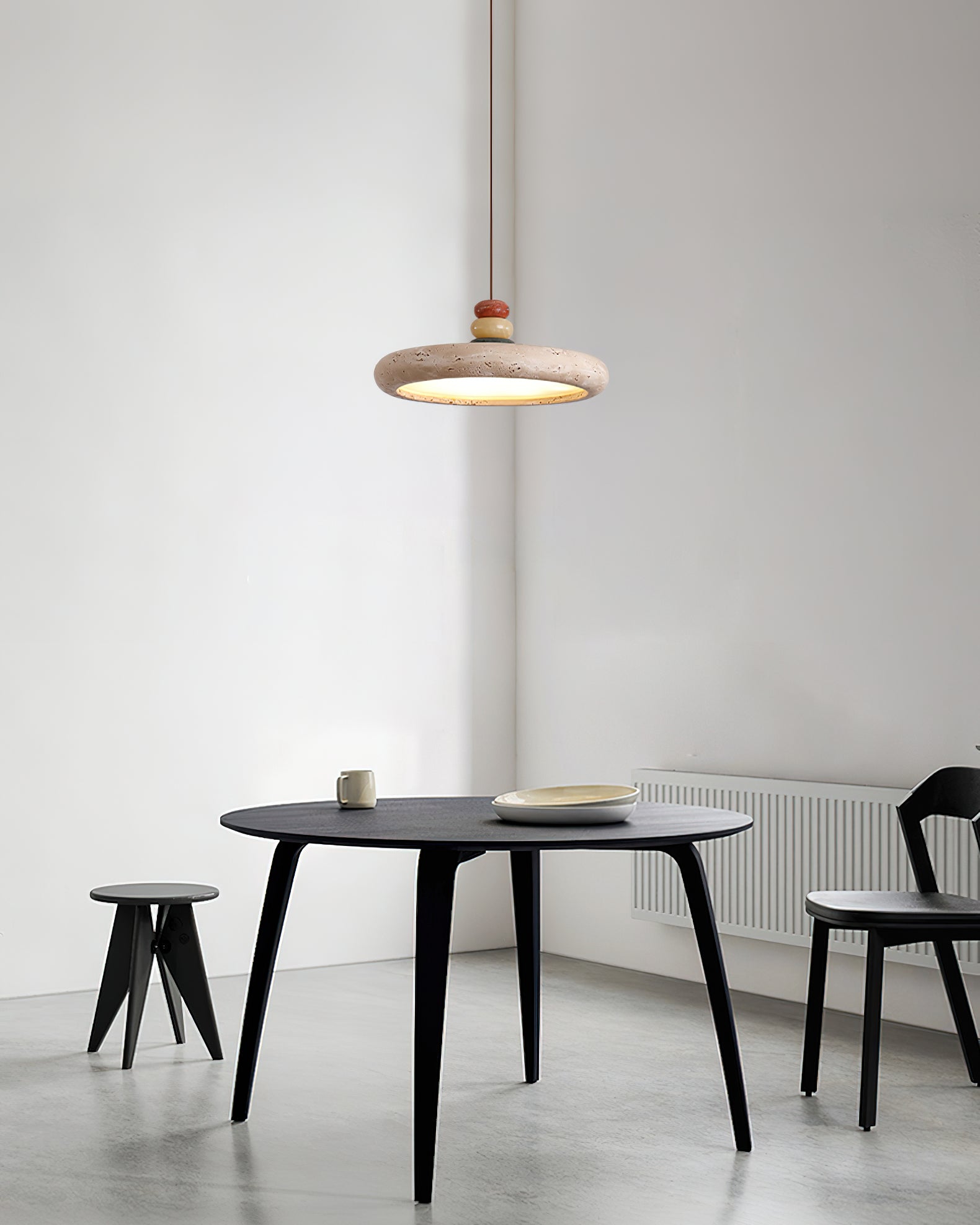 Tinon Pendant Lamp Yellow travertine Marble