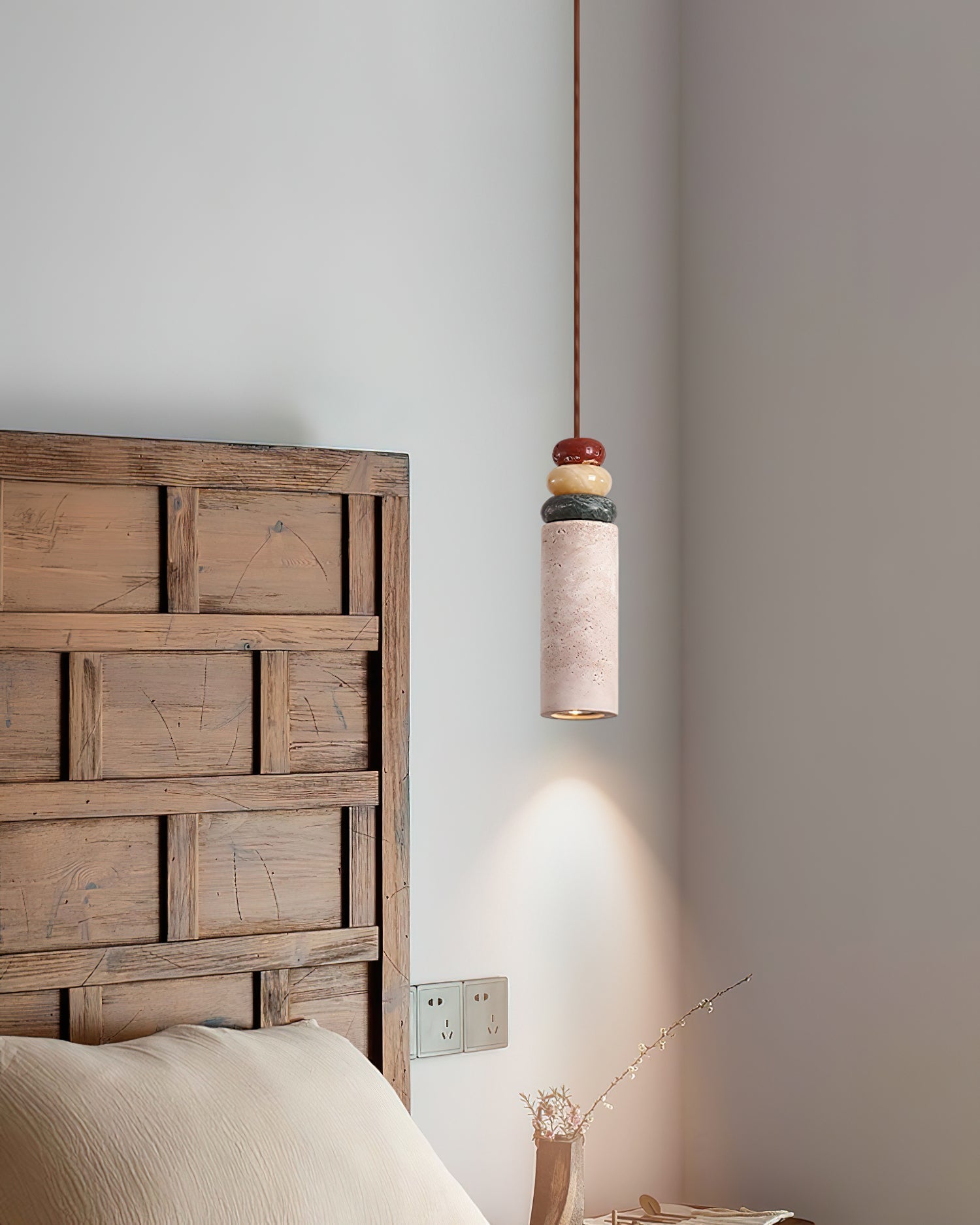 Auron Pendant Lamp Yellow travertine Marble-Neutral Decor