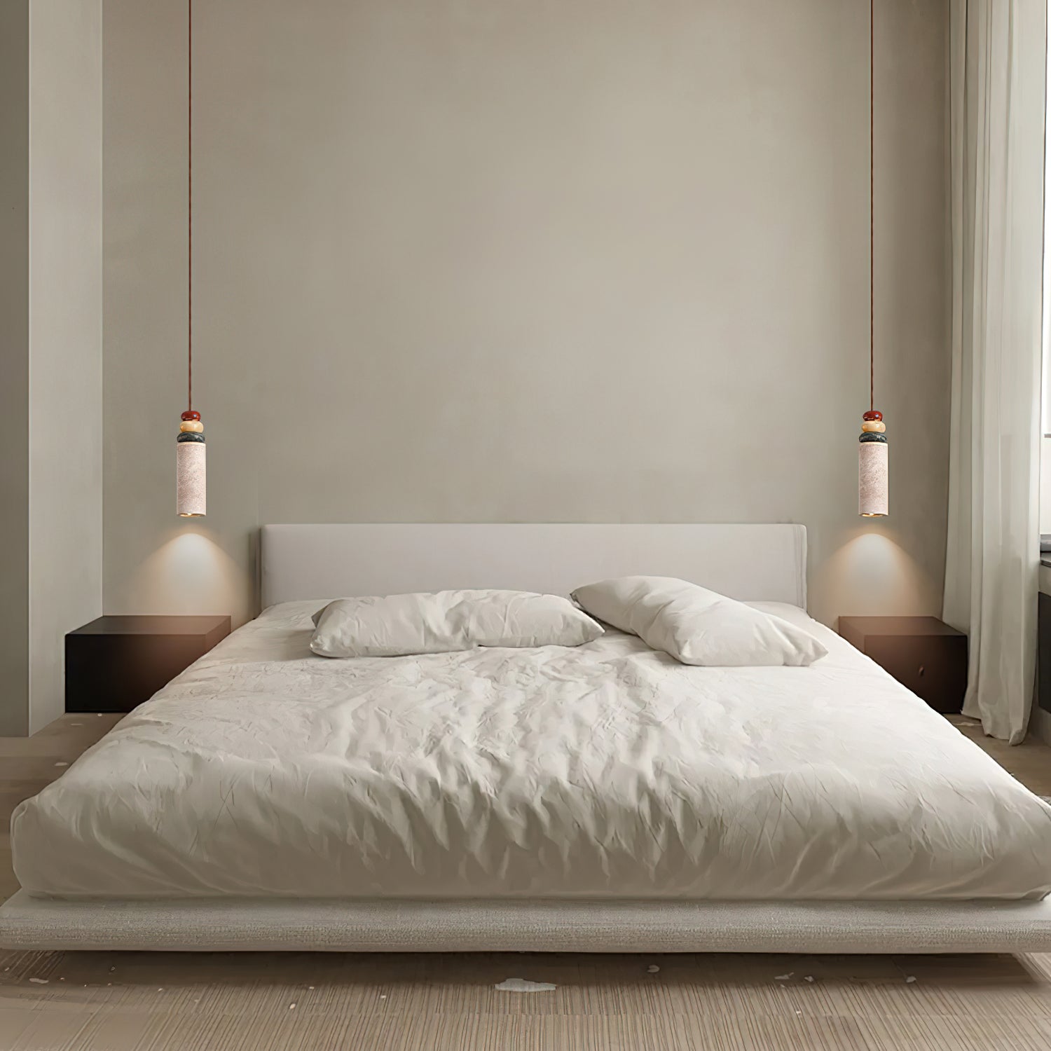 Auron Pendant Lamp Yellow travertine Marble-Neutral Decor