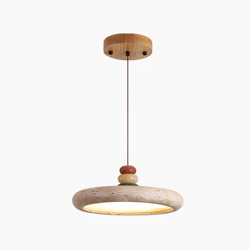 Auron Pendant Lamp Yellow travertine Marble-Neutral Decor