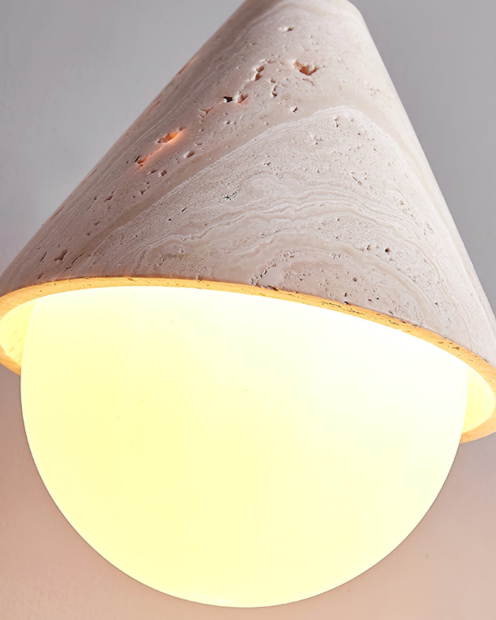 Novenq Cone Hemisphere Travertine Pendant Light-Neutral Decor