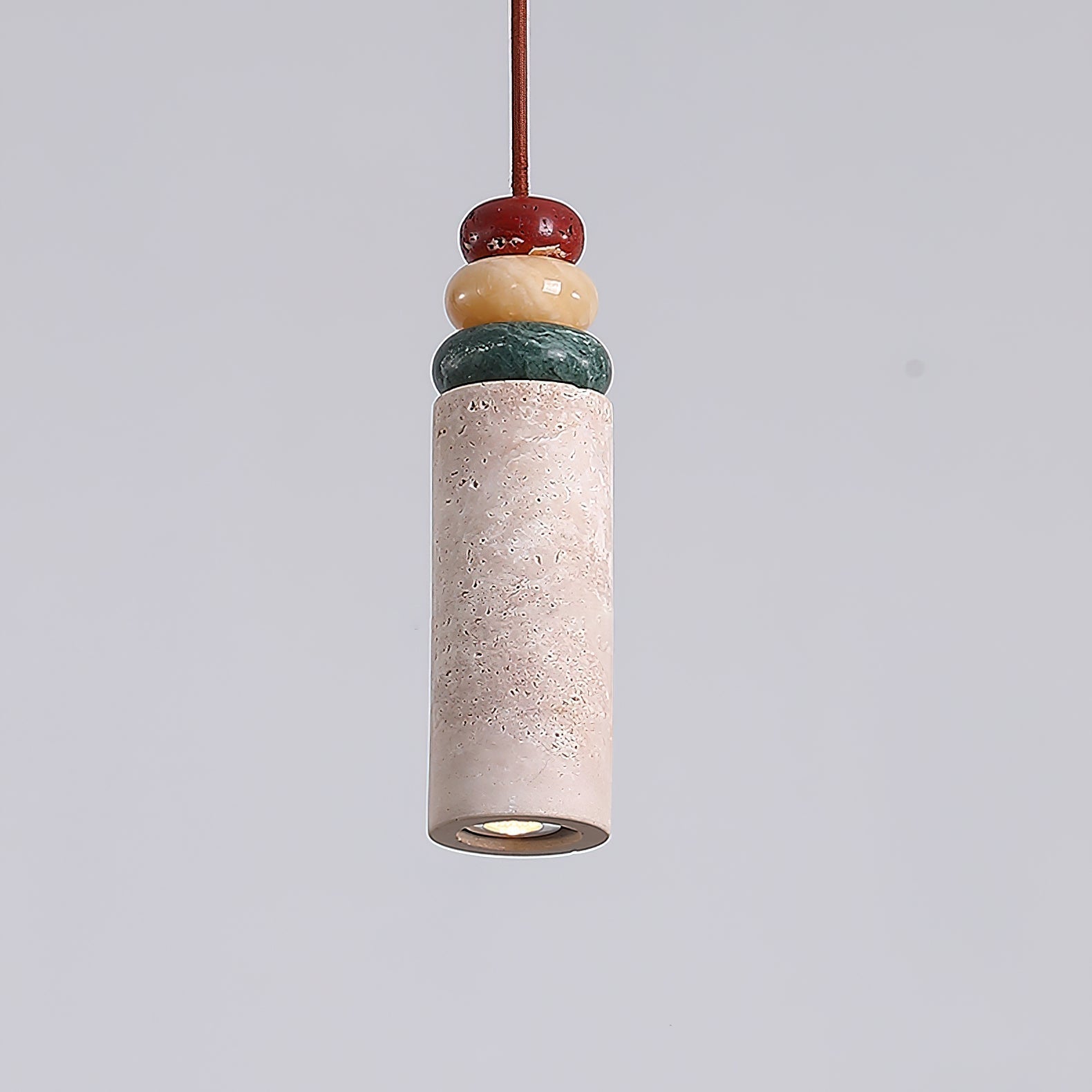 Auron Pendant Lamp Yellow travertine Marble-Neutral Decor