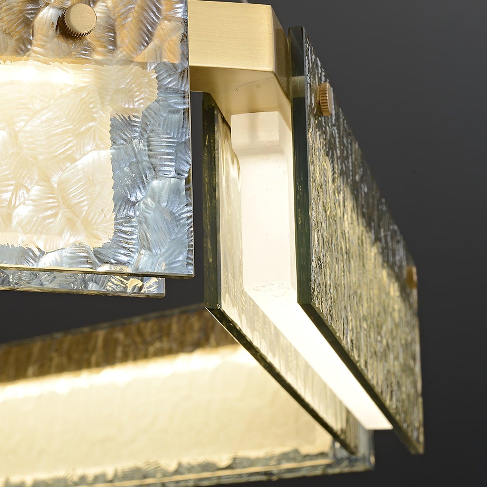 Hexa Luxury Glass LED Chandelier-Neutral Decor