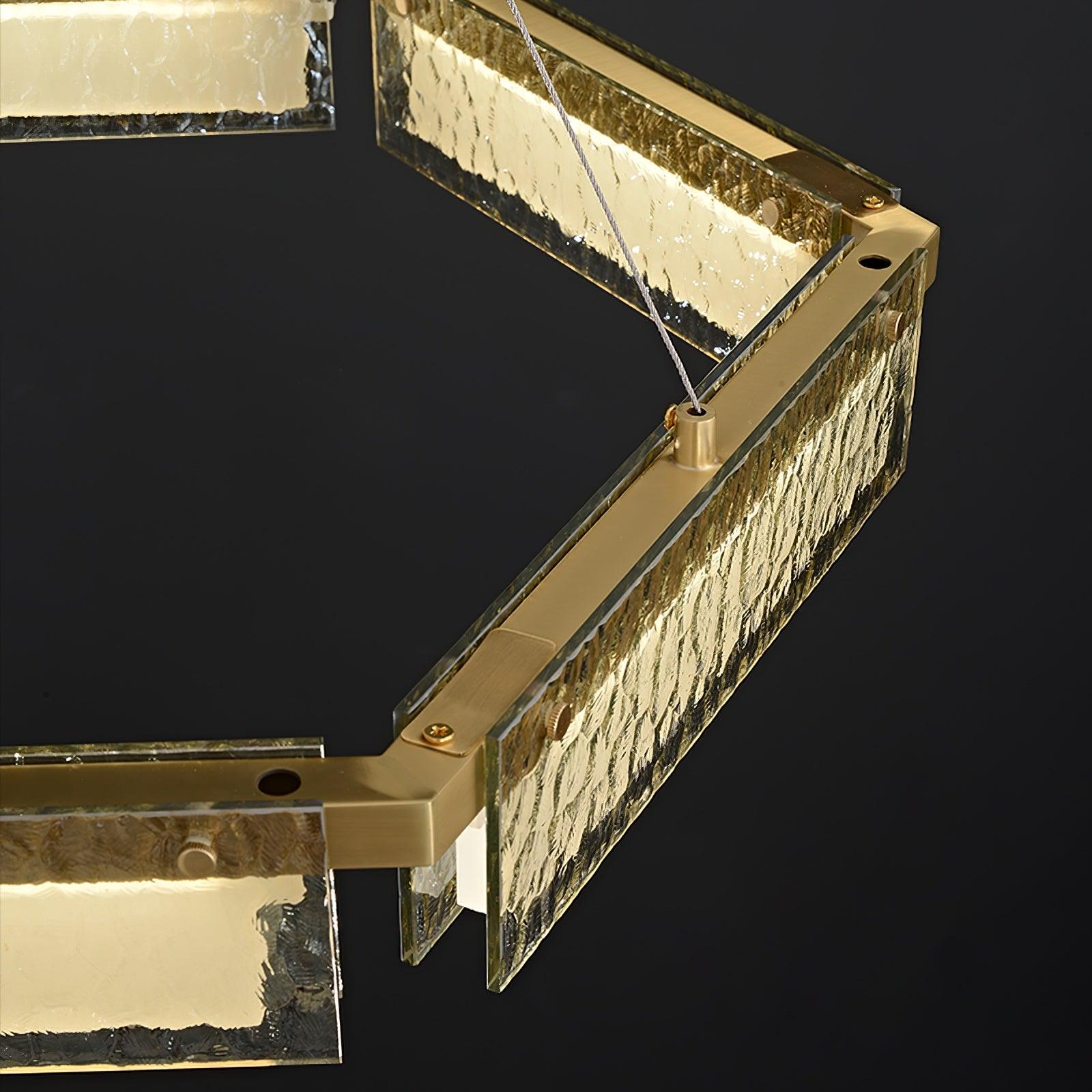 Hexa Luxury Glass LED Chandelier-Neutral Decor