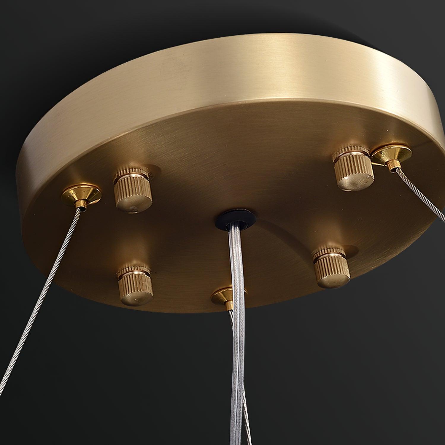 Hexa Luxury Glass LED Chandelier-Neutral Decor