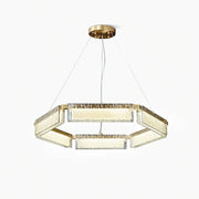 Hexa Luxury Glass LED Chandelier-Neutral Decor